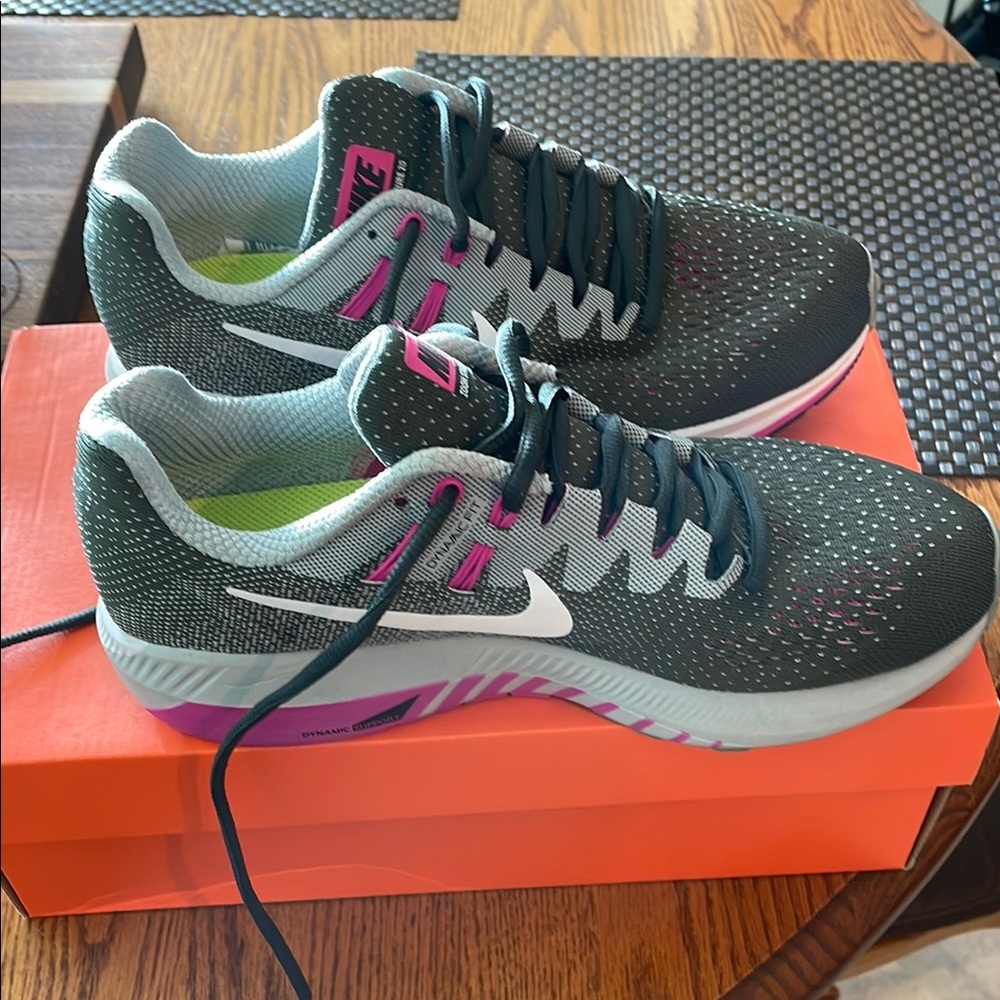Nike Gray and Pink Running Shoes